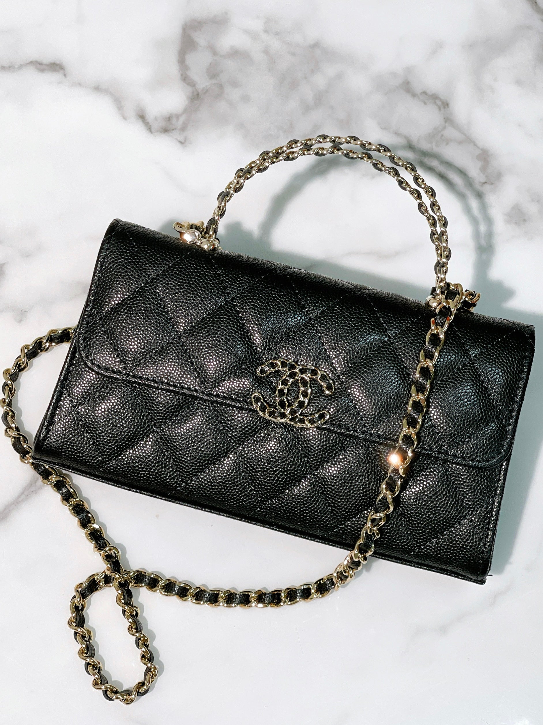 CHANEL 25S KELLY, Black/Gold