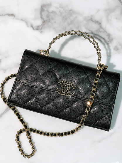 CHANEL 25S KELLY, Black/Gold