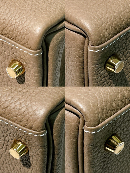 HERMES KELLY 28, Etoupe/Gold