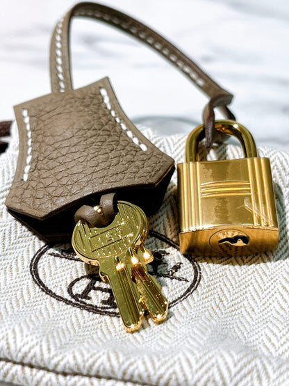 HERMES KELLY 28, Etoupe/Gold