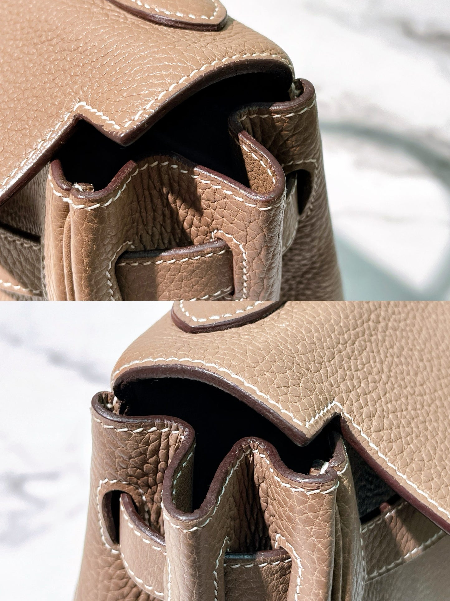 HERMES KELLY 32, Etoupe/Gold