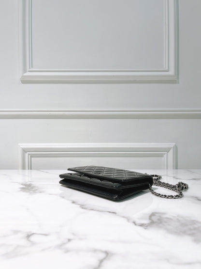 CHANEL WOC, Black/Silver