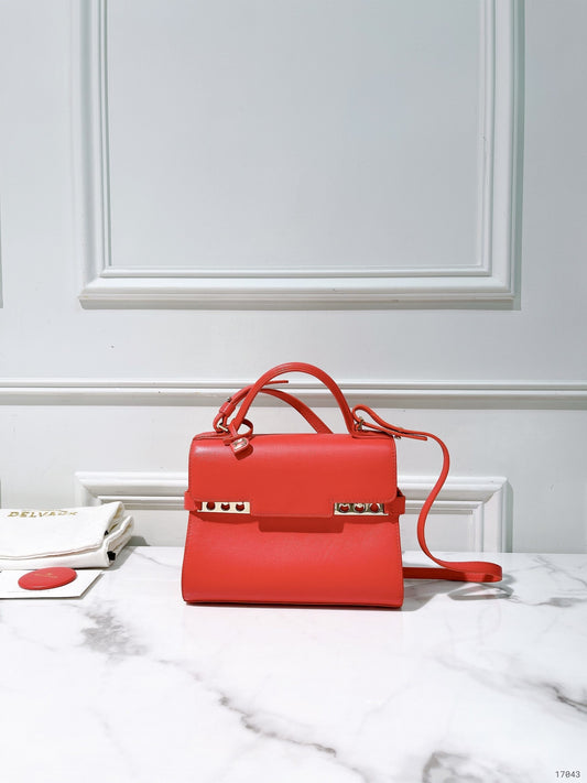 DELVAUX MINI TEMPETE, Red/Gold