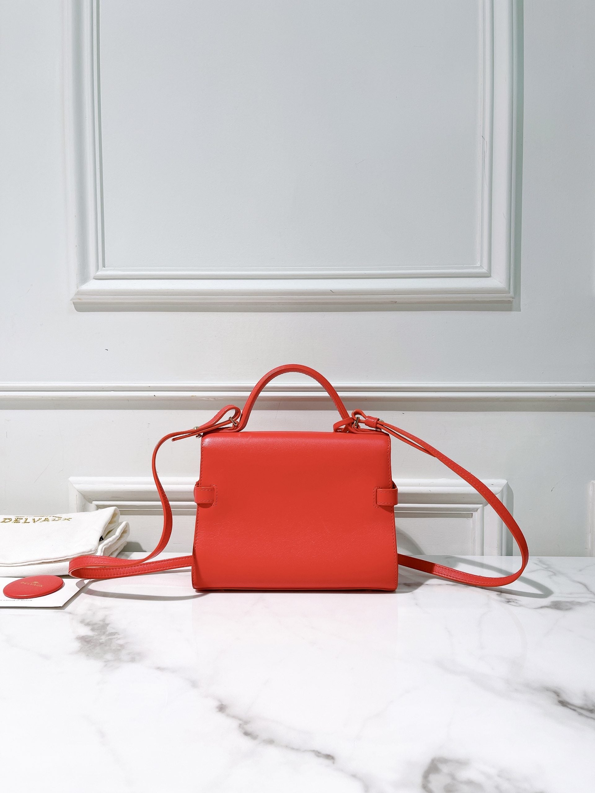 DELVAUX MINI TEMPETE, Red/Gold