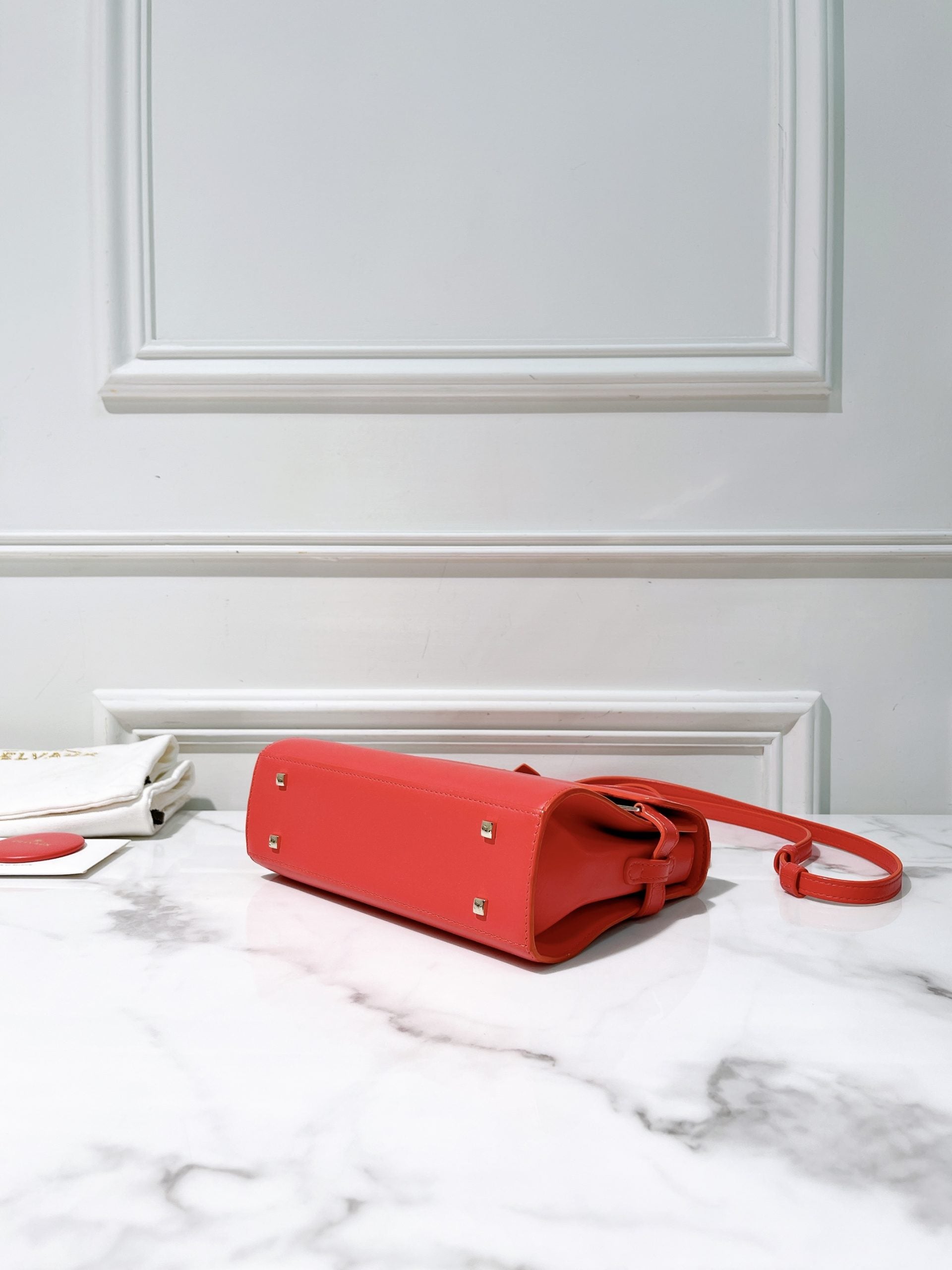 DELVAUX MINI TEMPETE, Red/Gold