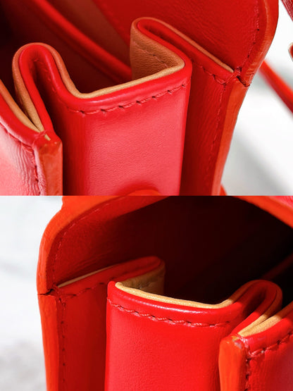 DELVAUX MINI TEMPETE, Red/Gold