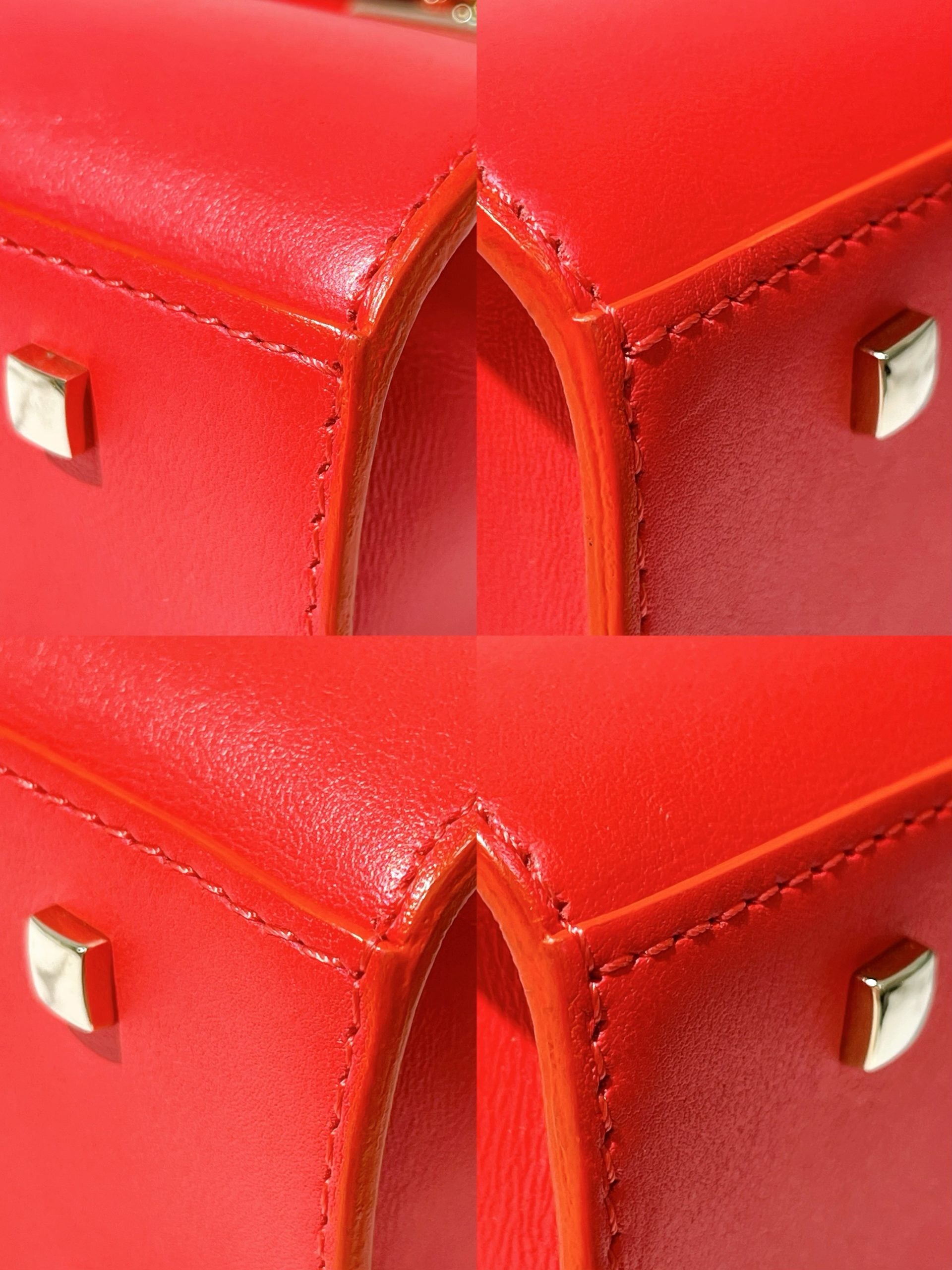 DELVAUX MINI TEMPETE, Red/Gold