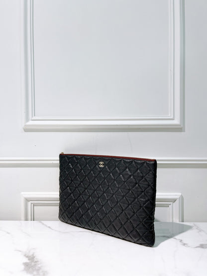 CHANEL CLASSIC POUCH, Black/Gold