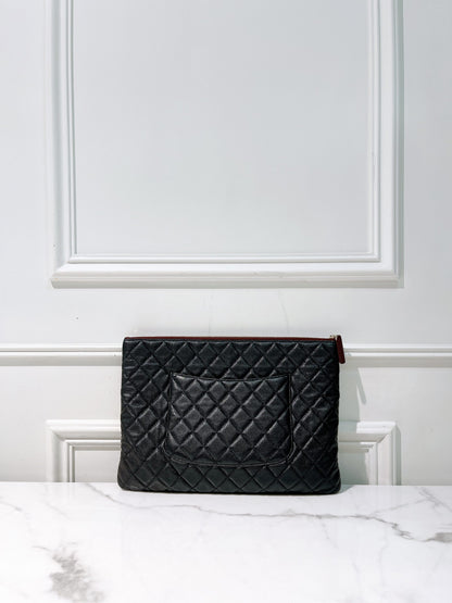 CHANEL CLASSIC POUCH, Black/Gold