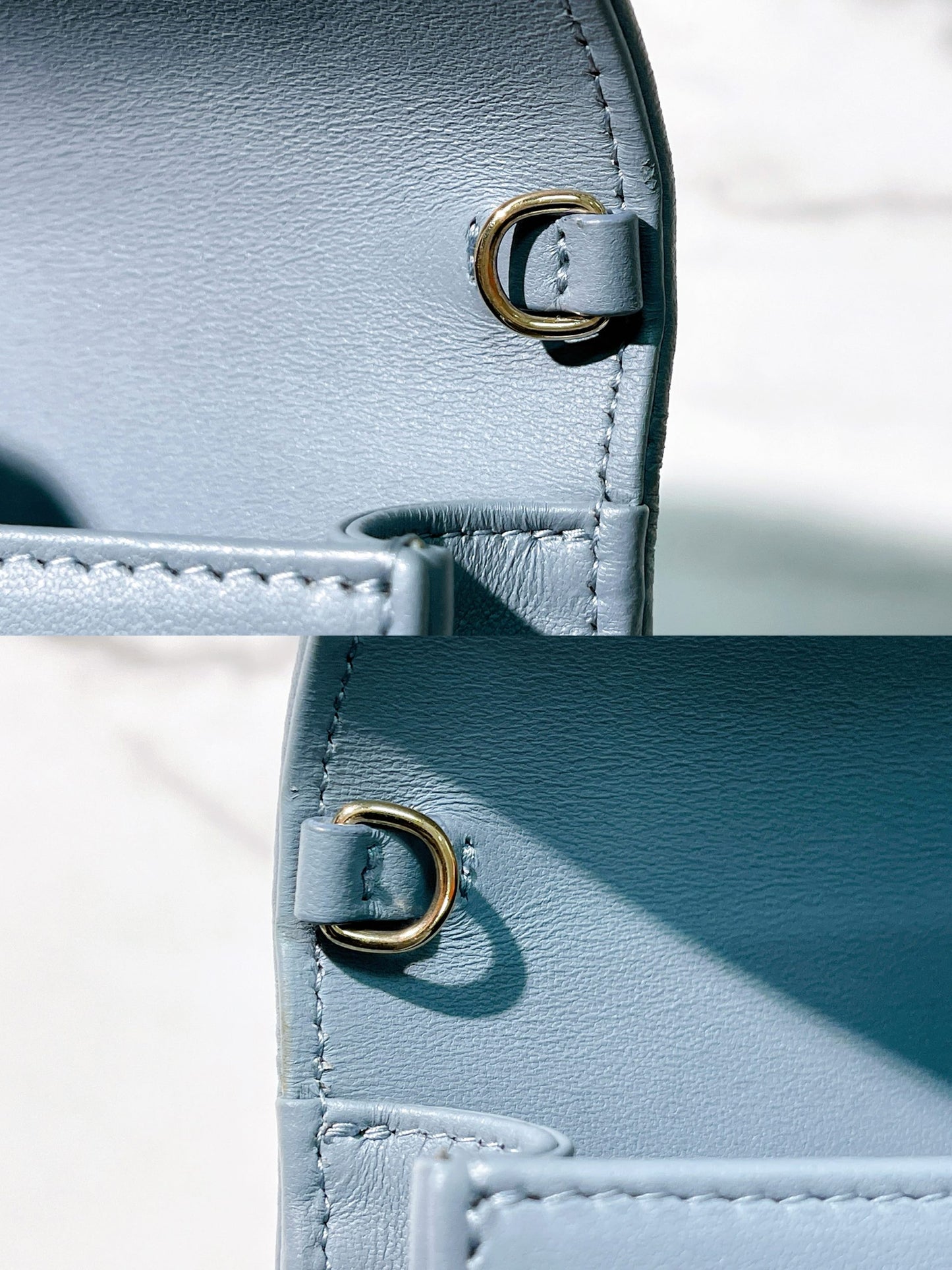 DIOR LADY DIOR POUCH WITH CHAIN, Blue/Gold