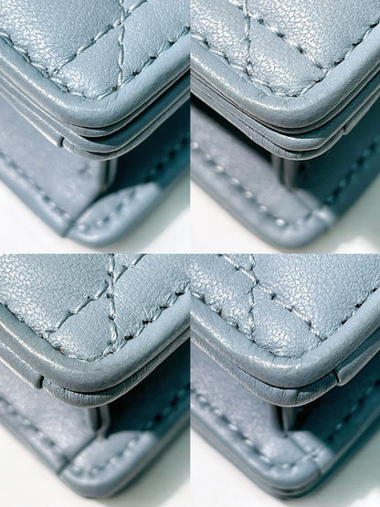 DIOR LADY DIOR POUCH WITH CHAIN, Blue/Gold