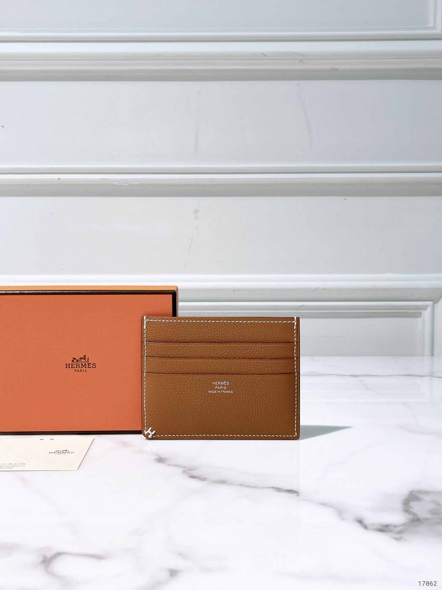 HERMES H SELLIER CARD HOLDER, Gold