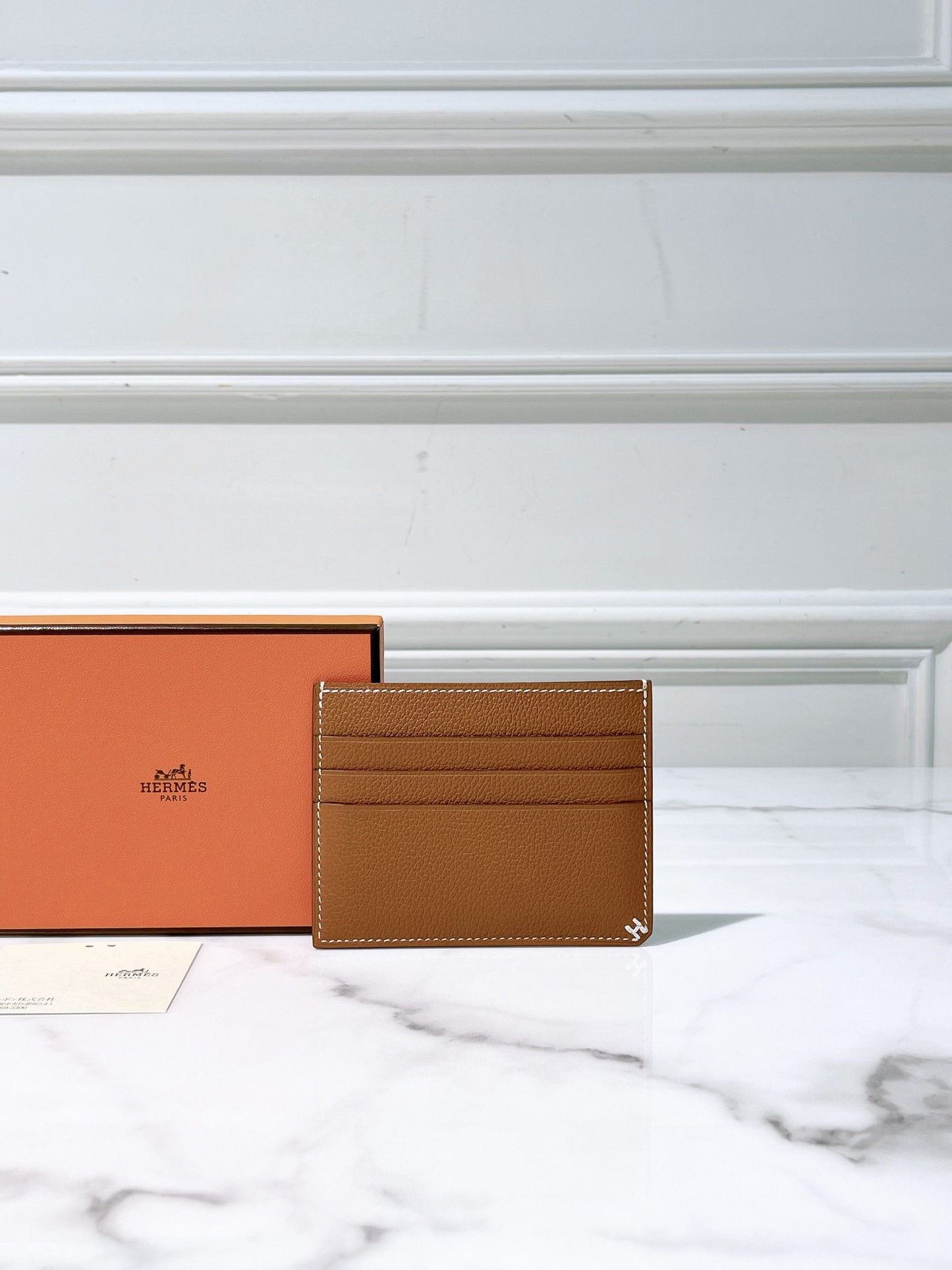 HERMES H SELLIER CARD HOLDER, Gold