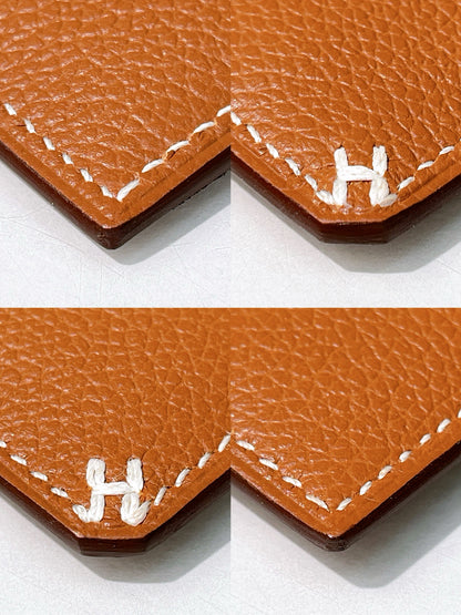 HERMES H SELLIER CARD HOLDER, Gold