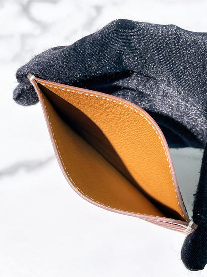 HERMES H SELLIER CARD HOLDER, Gold