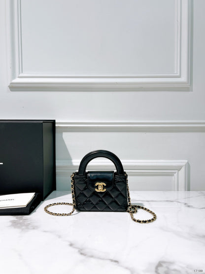 CHANEL KELLY MINI, Black/Gold