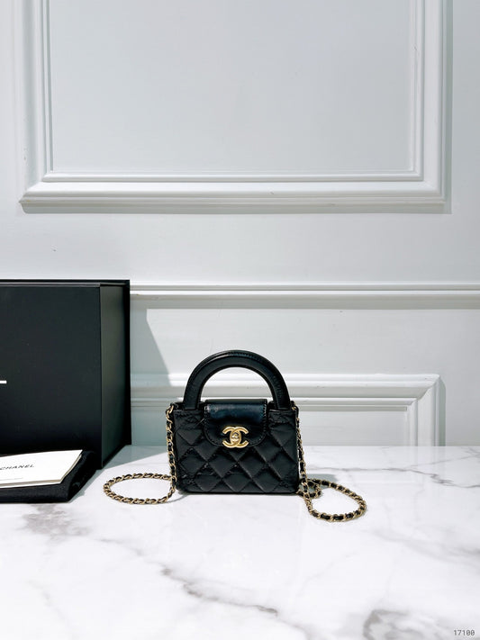 CHANEL KELLY MINI, Black/Gold