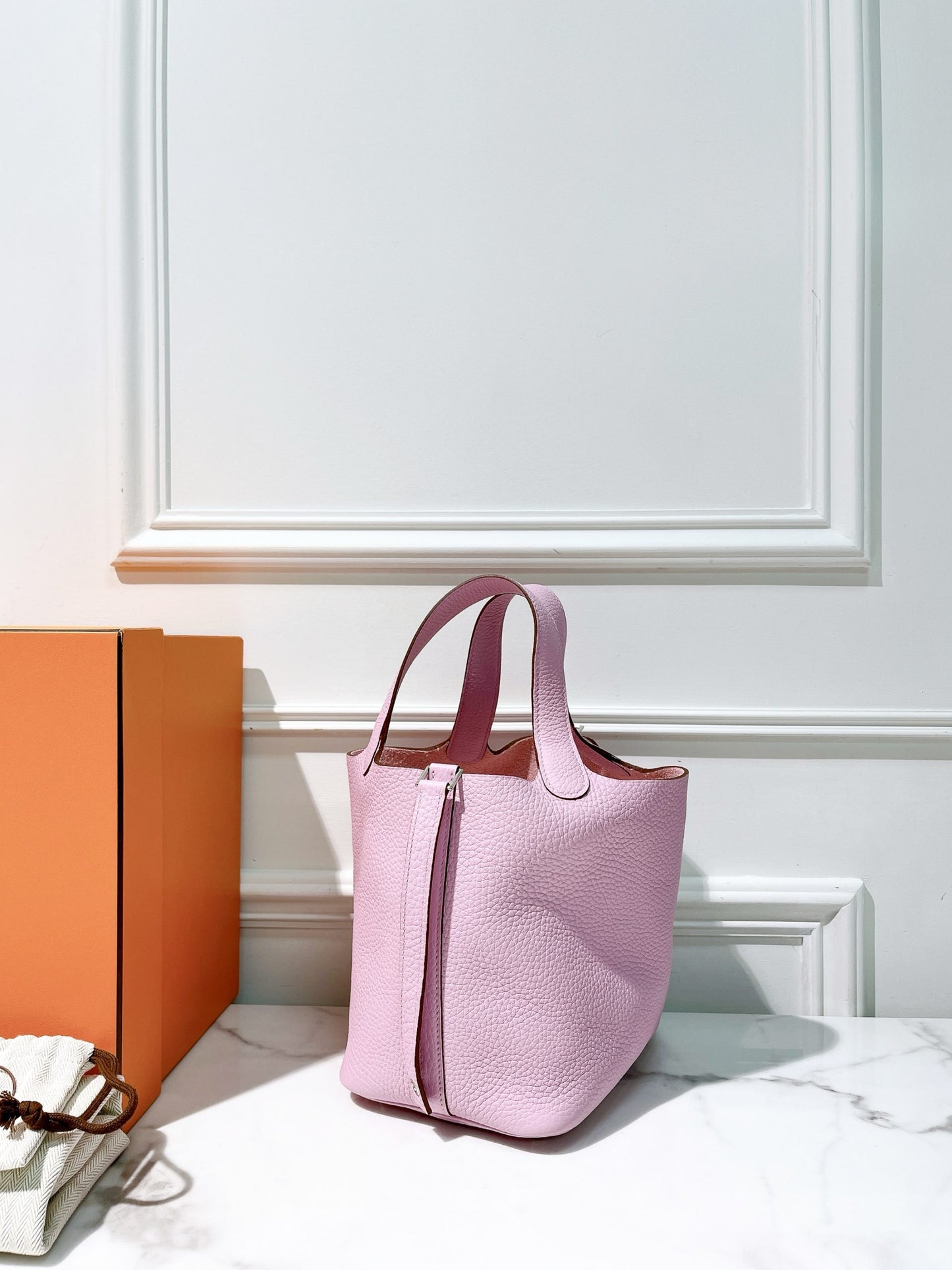 HERMES PICOTIN 18, Mauve Sylvestre/Silver