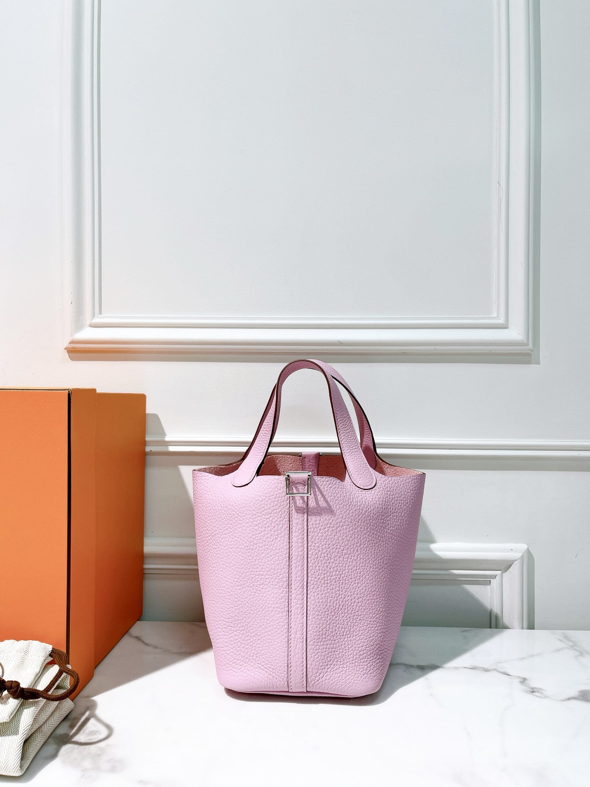 HERMES PICOTIN 18, Mauve Sylvestre/Silver