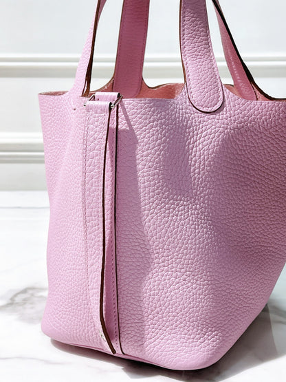 HERMES PICOTIN 18, Mauve Sylvestre/Silver