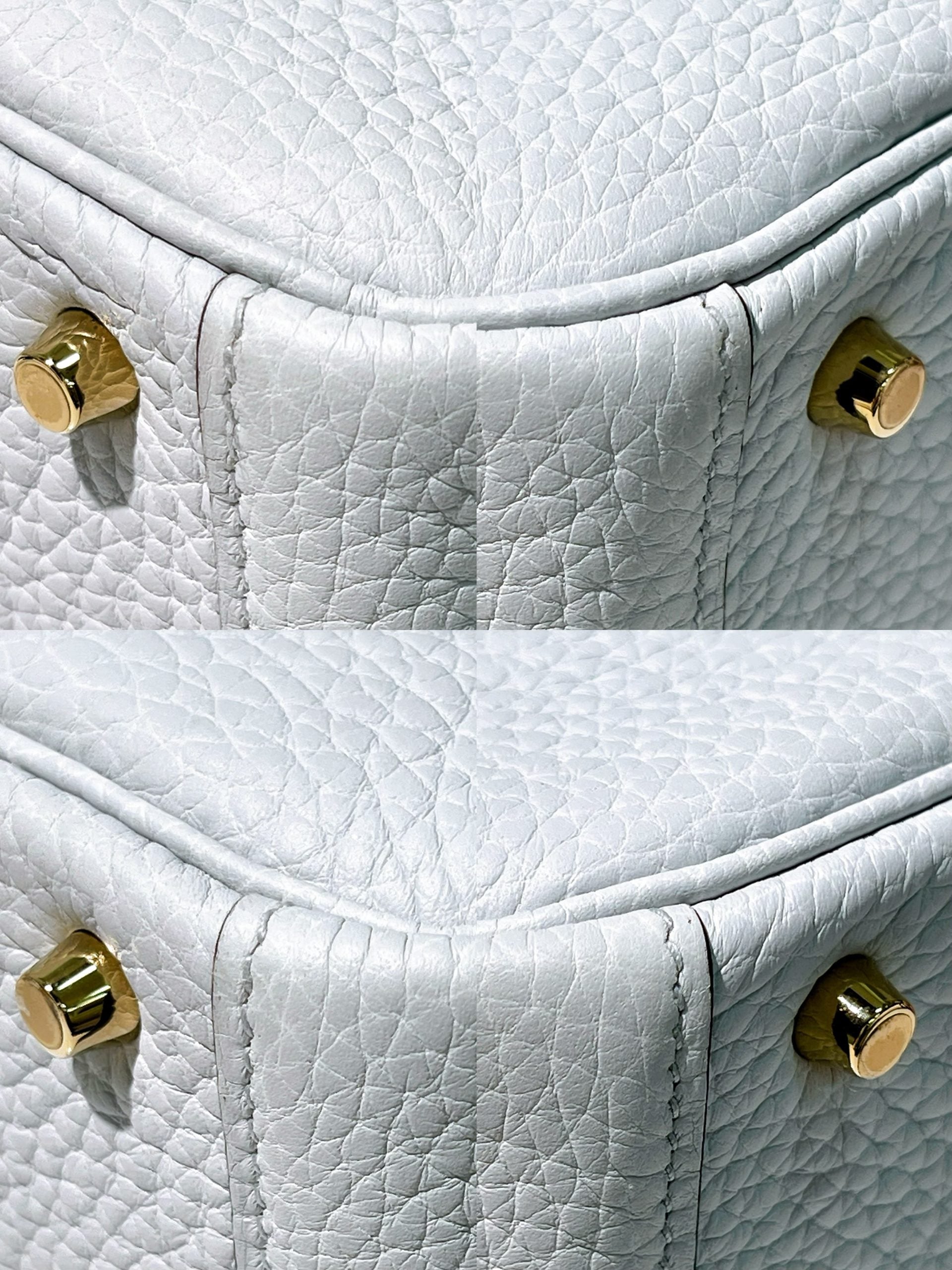 HERMES MINI LINDY, Bleu Pale/Gold