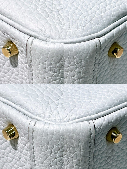 HERMES MINI LINDY, Bleu Pale/Gold