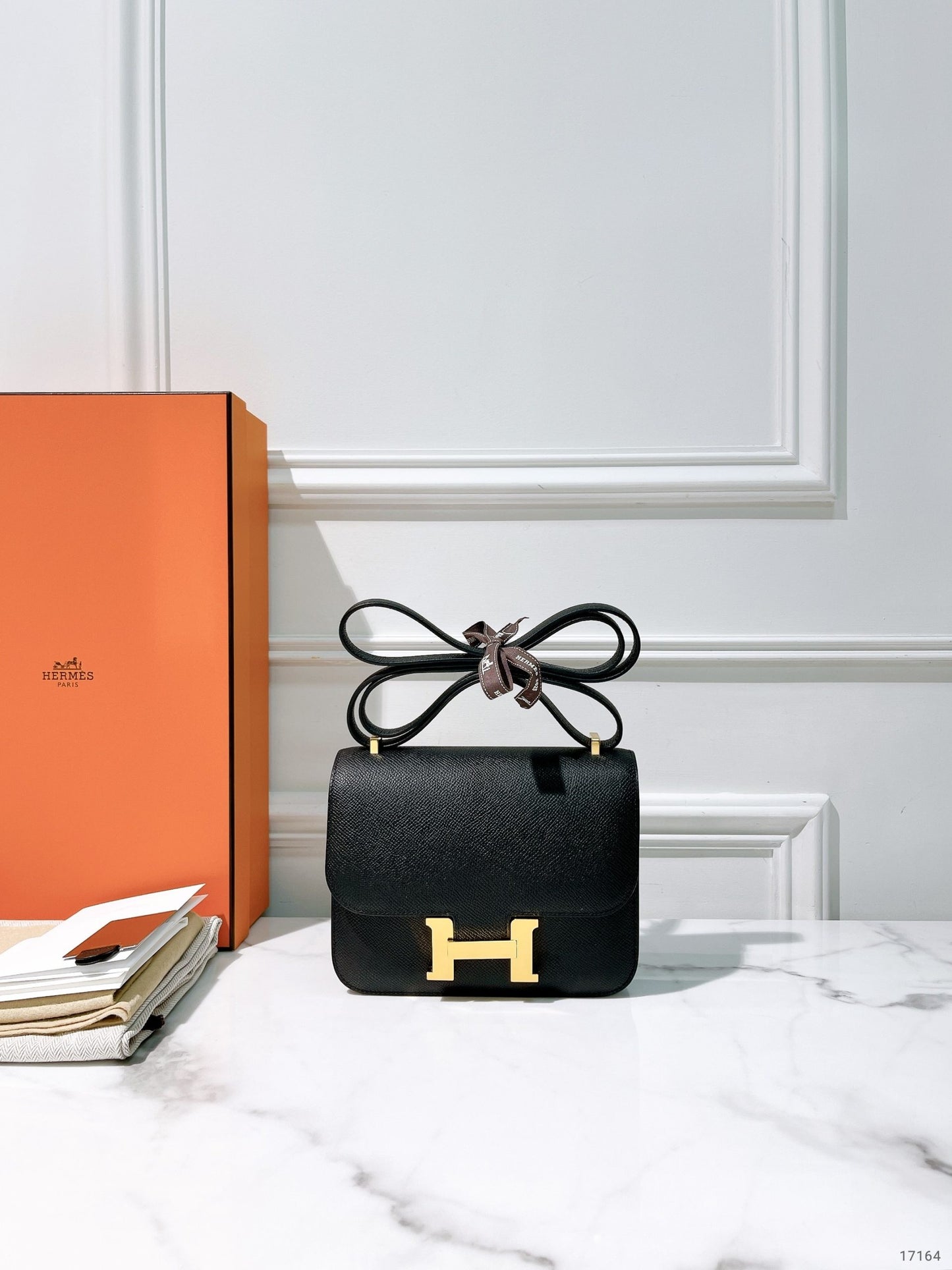 HERMES CONSTANCE MINI, Noir/Gold