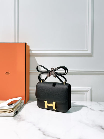 HERMES CONSTANCE MINI, Noir/Gold