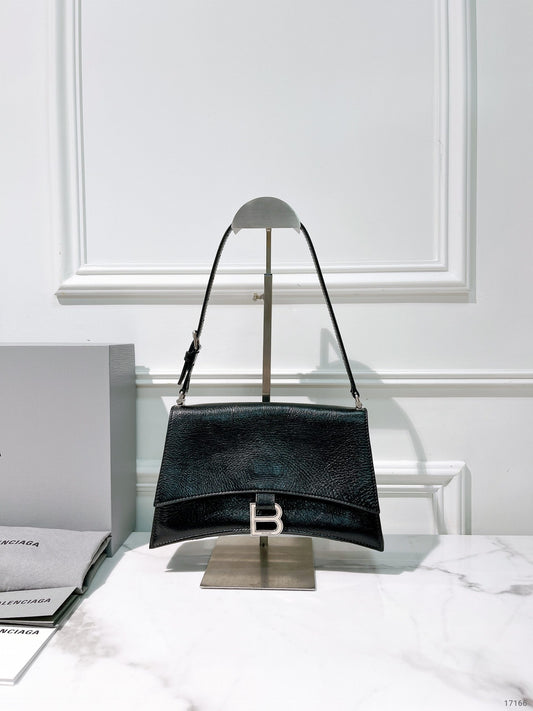 BALENCIAGA CRUSH SMALL, Black/Silver