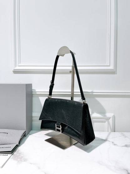 BALENCIAGA CRUSH SMALL, Black/Silver