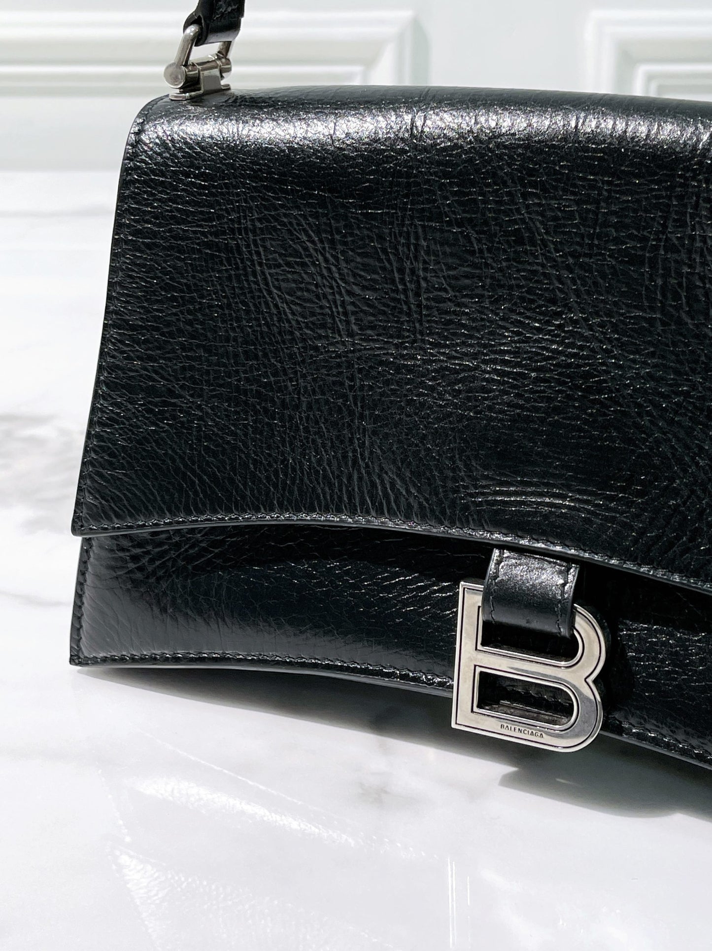 BALENCIAGA CRUSH SMALL, Black/Silver