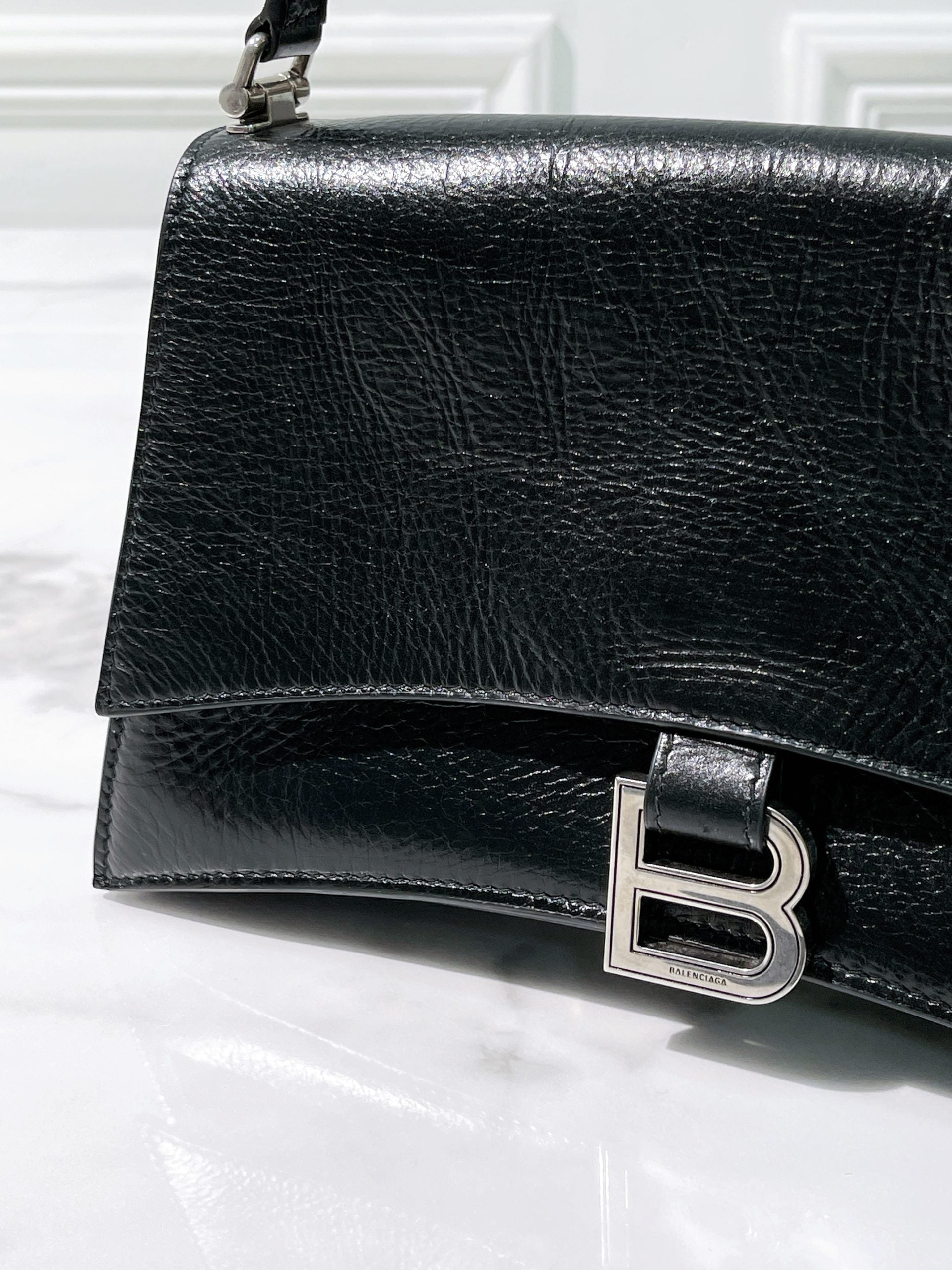 BALENCIAGA CRUSH SMALL, Black/Silver