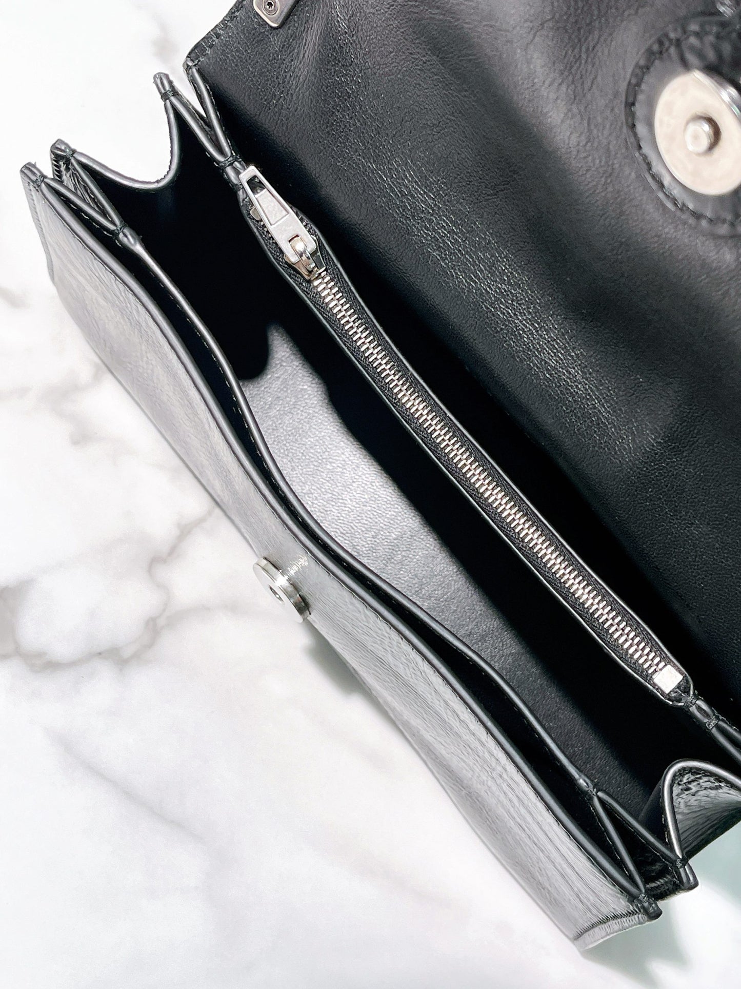 BALENCIAGA CRUSH SMALL, Black/Silver