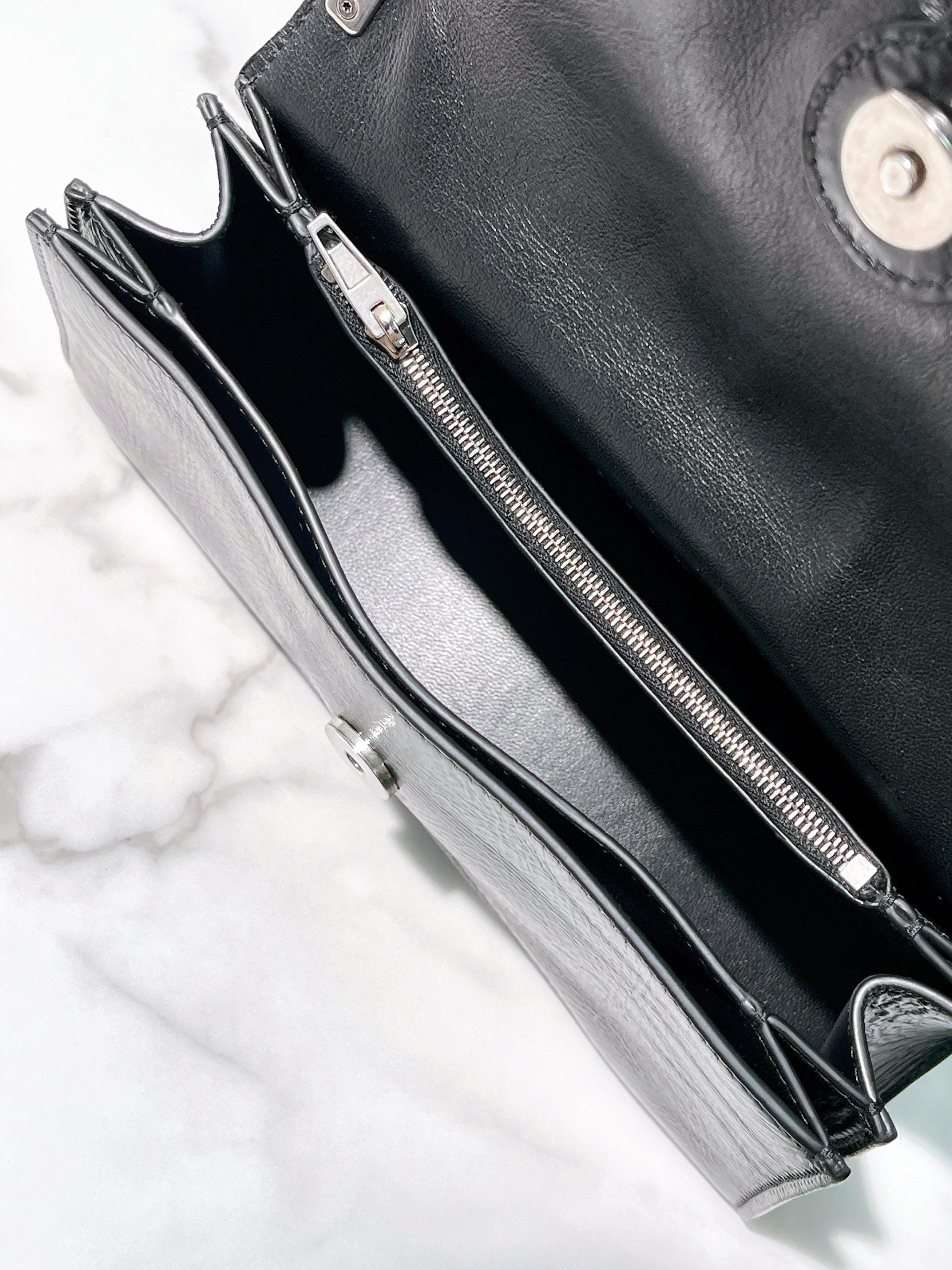 BALENCIAGA CRUSH SMALL, Black/Silver