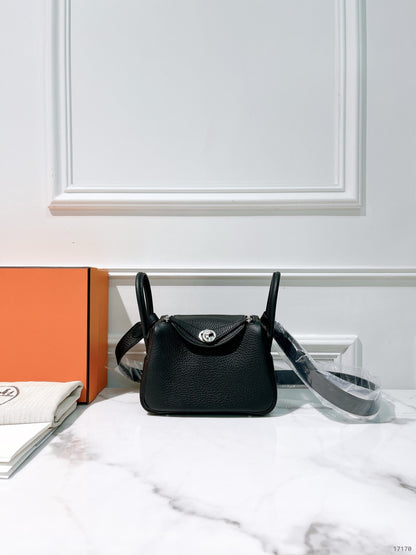HERMES MINI LINDY, Noir/Silver