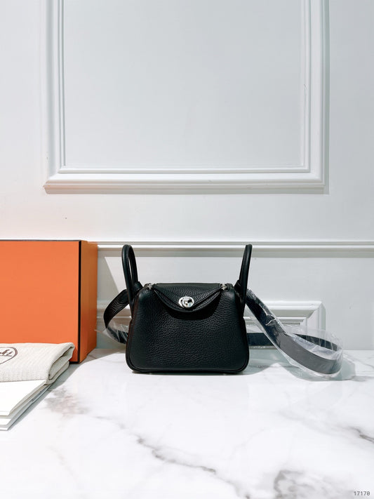 HERMES MINI LINDY, Noir/Silver