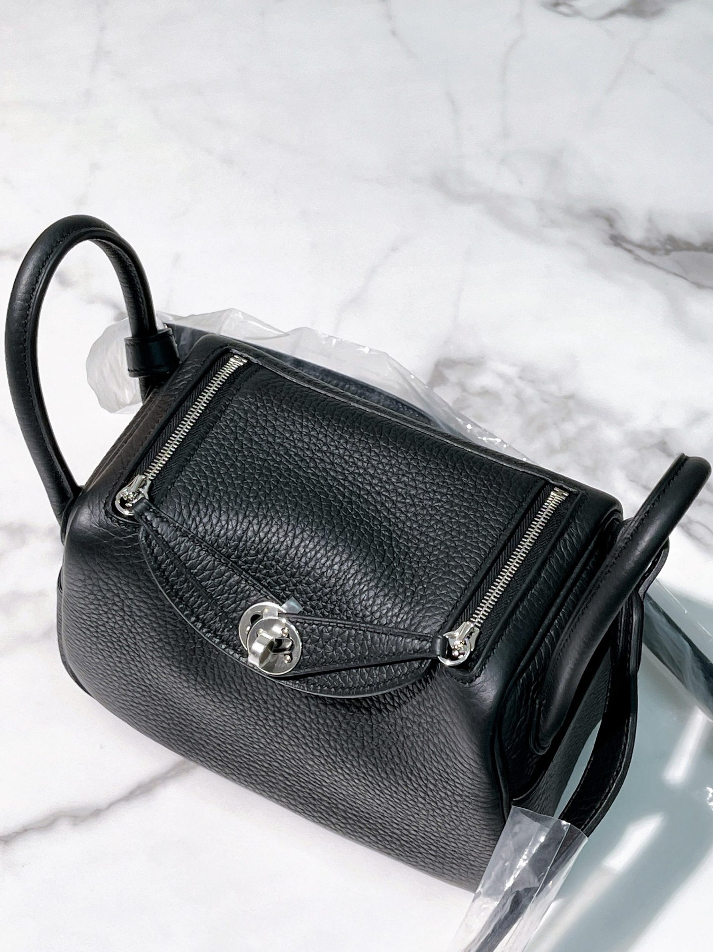 HERMES MINI LINDY, Noir/Silver