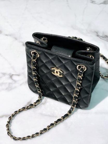 CHANEL 22S MINI TOTE, Black/Gold