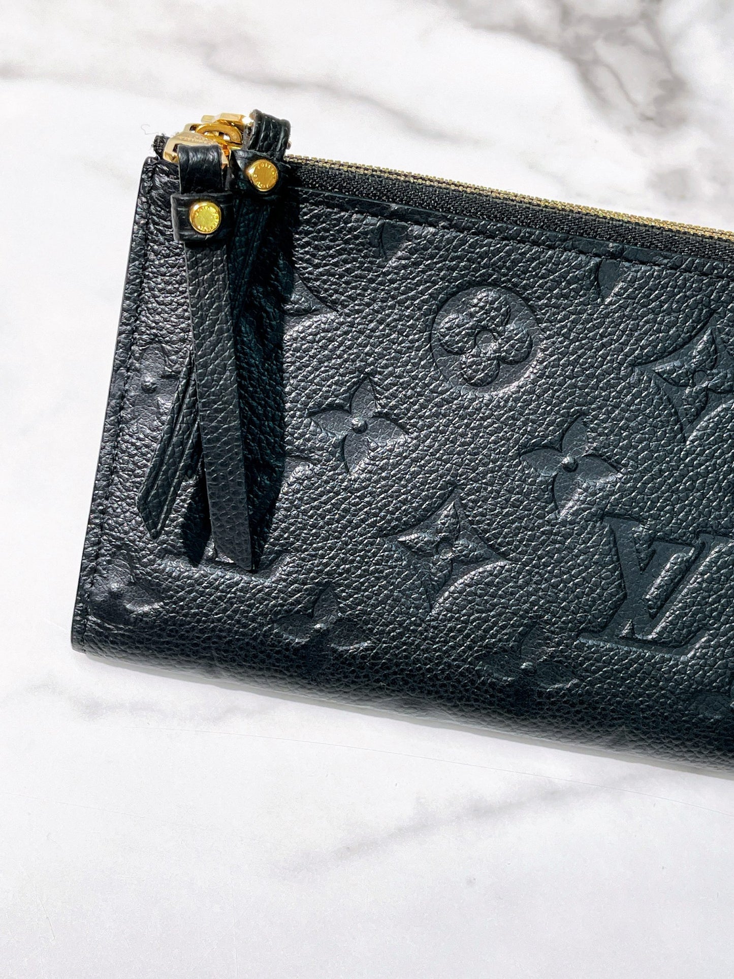 LV ZIP WALLET, Black/Gold