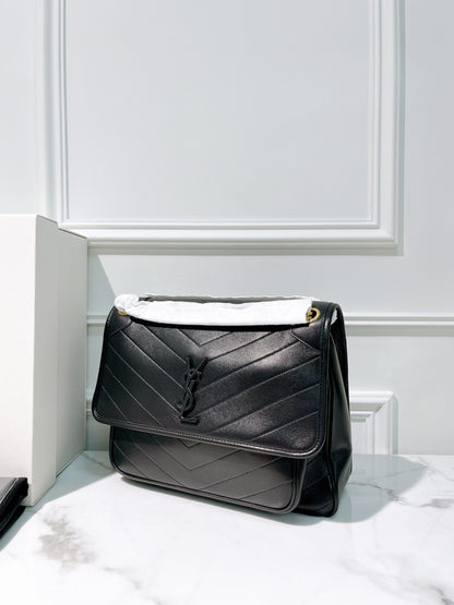YSL NIKI LARGE, Black/Gold