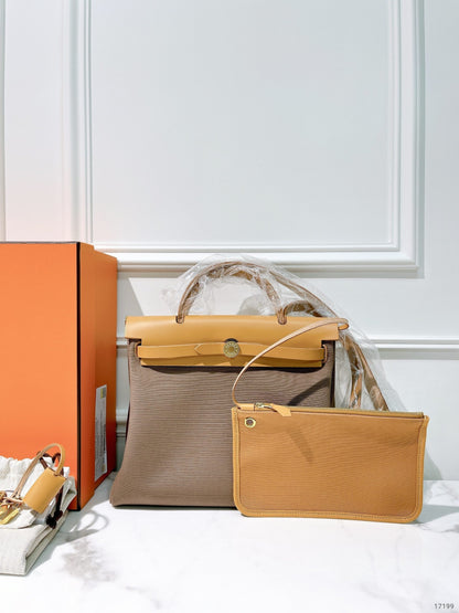 HERMES HERBAG 31, Etoupe/Dune/Naturel Sable/Gold