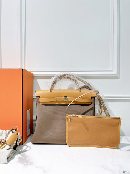 HERMES HERBAG 31, Etoupe/Dune/Naturel Sable/Gold