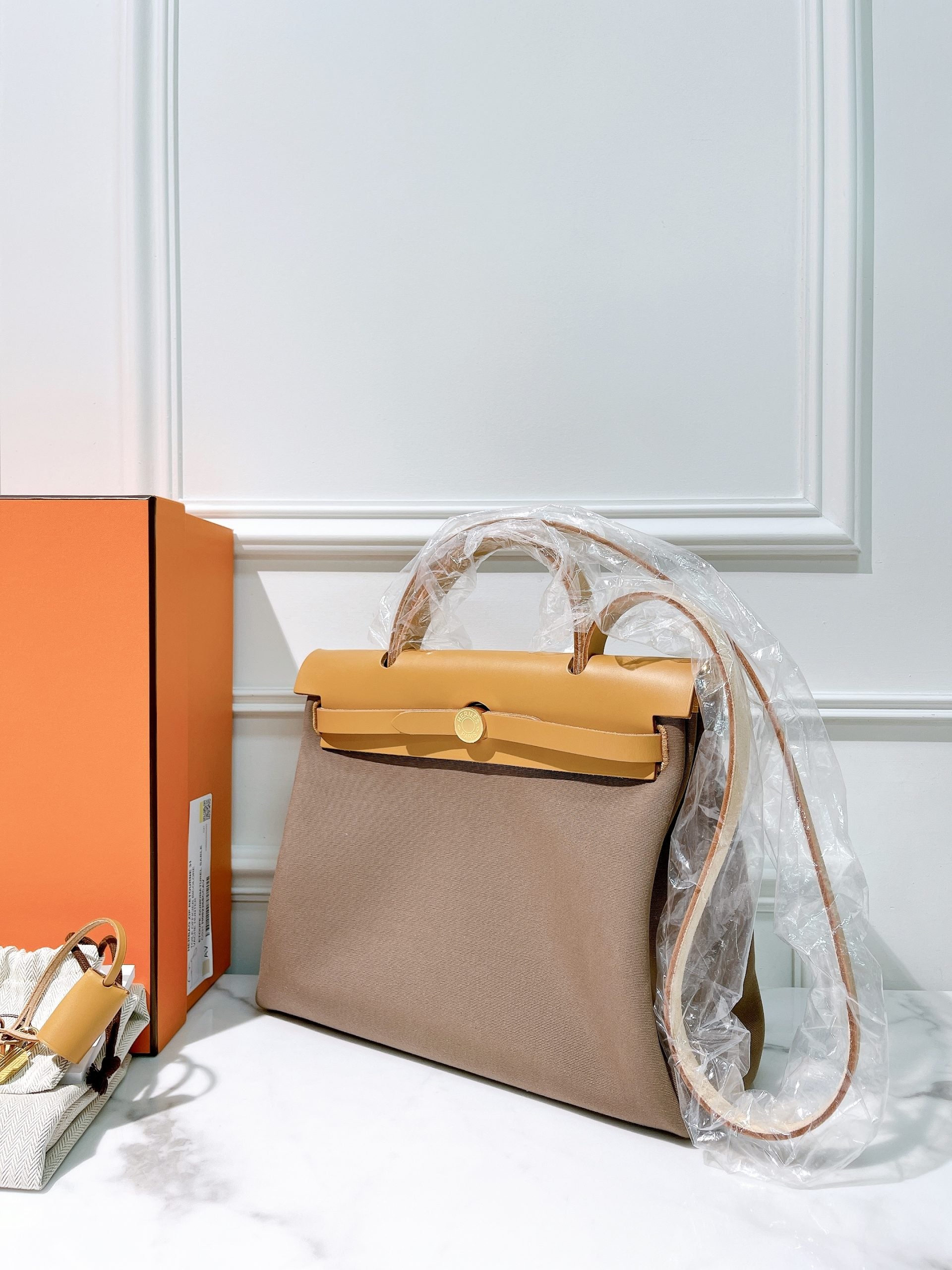HERMES HERBAG 31, Etoupe/Dune/Naturel Sable/Gold