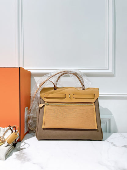 HERMES HERBAG 31, Etoupe/Dune/Naturel Sable/Gold