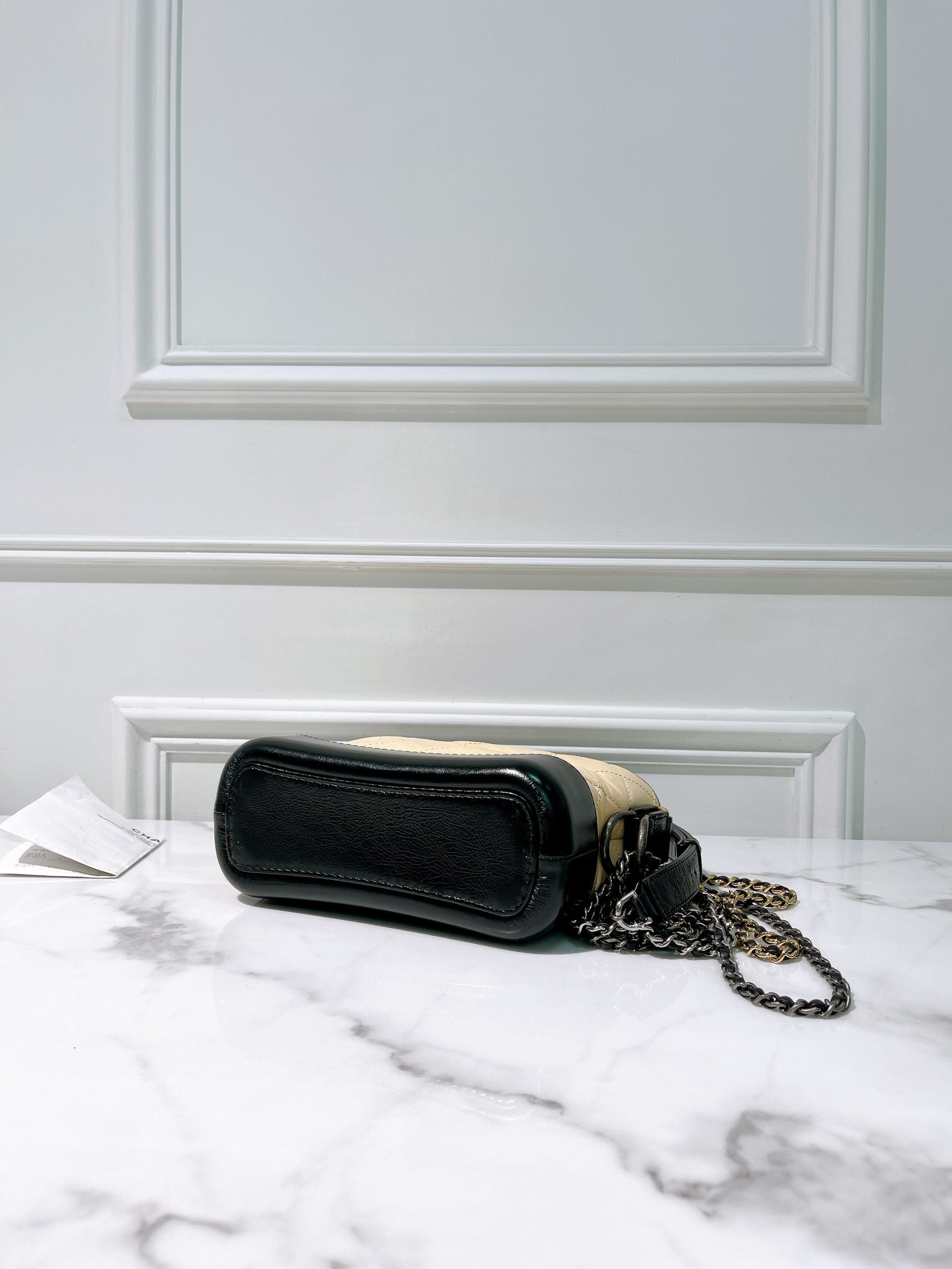 CHANEL GABRIELLE SMALL HOBO, Beige/Black