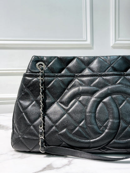 CHANEL TOTE, Black/Silver