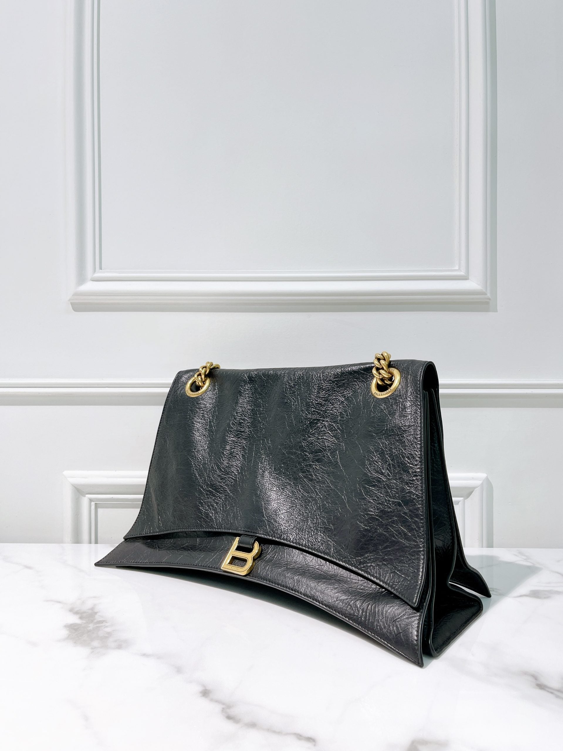 BALENCIAGA CRUSH LARGE, Black/Gold