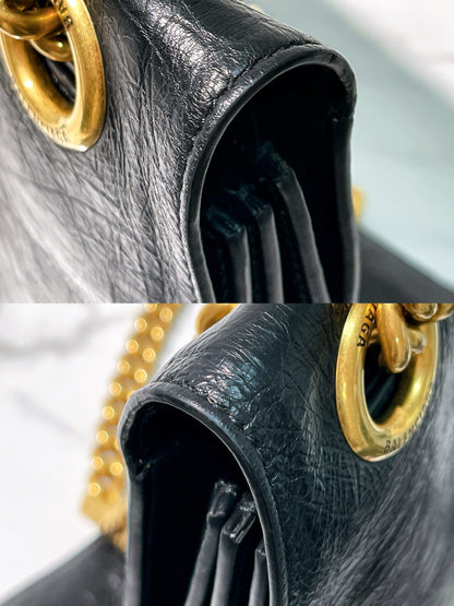 BALENCIAGA CRUSH LARGE, Black/Gold