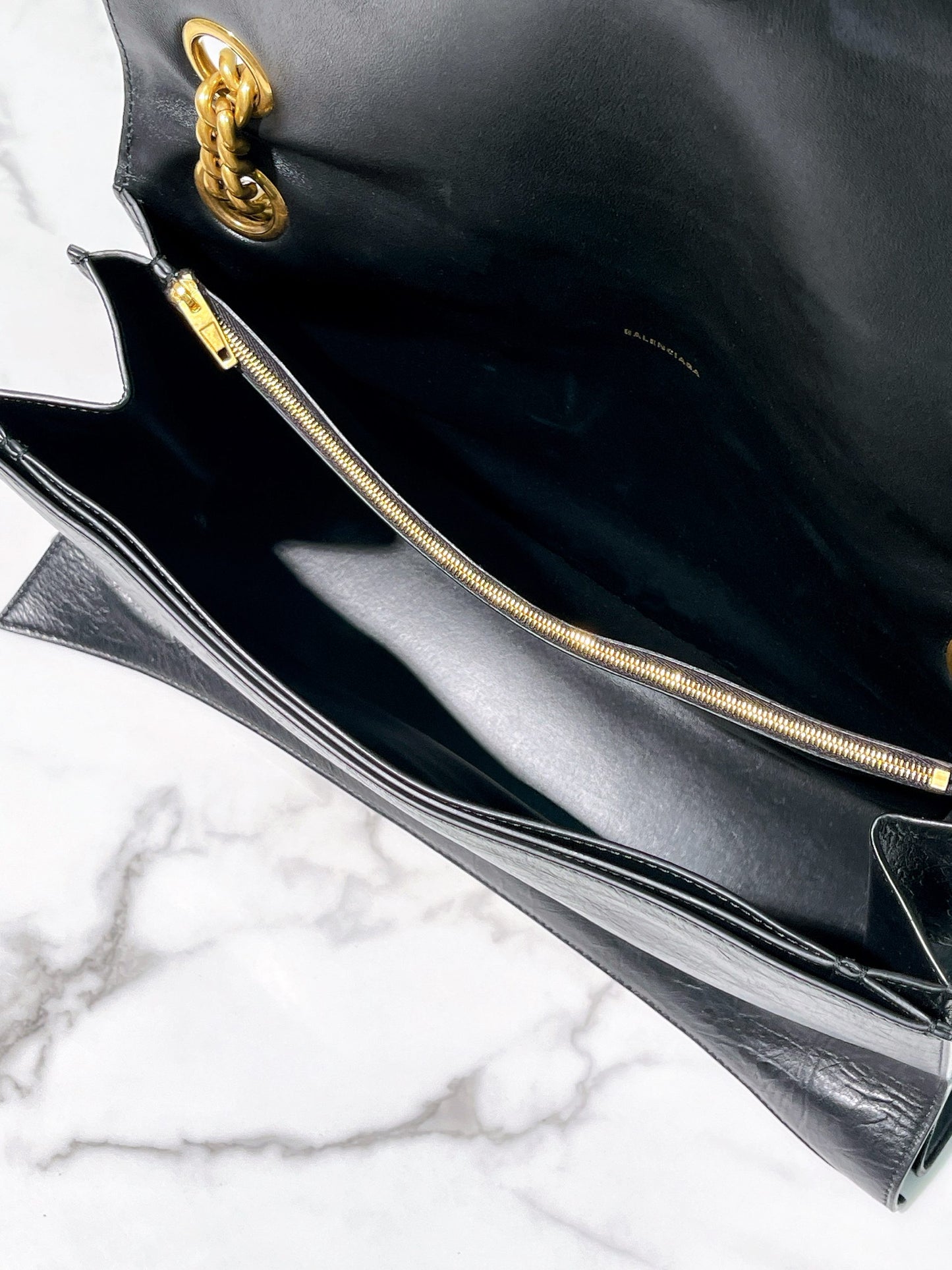 BALENCIAGA CRUSH LARGE, Black/Gold