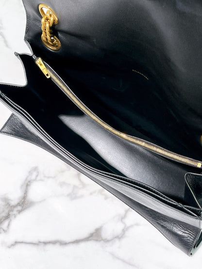 BALENCIAGA CRUSH LARGE, Black/Gold